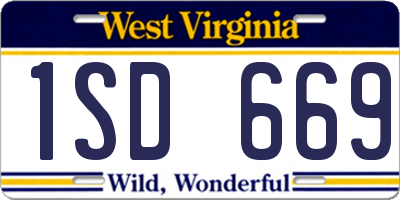 WV license plate 1SD669