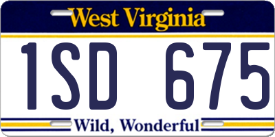 WV license plate 1SD675