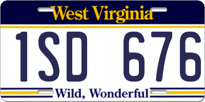 WV license plate 1SD676