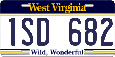 WV license plate 1SD682