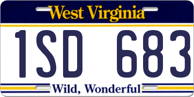 WV license plate 1SD683