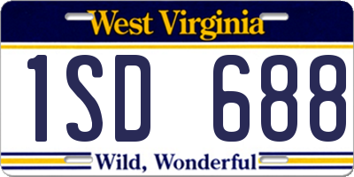 WV license plate 1SD688
