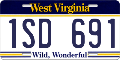 WV license plate 1SD691