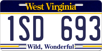 WV license plate 1SD693