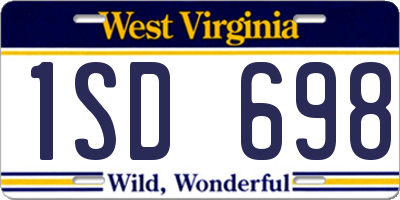 WV license plate 1SD698