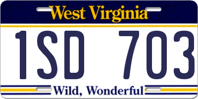 WV license plate 1SD703