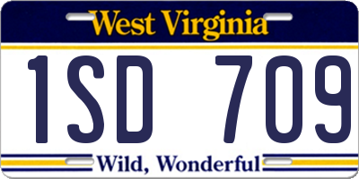 WV license plate 1SD709