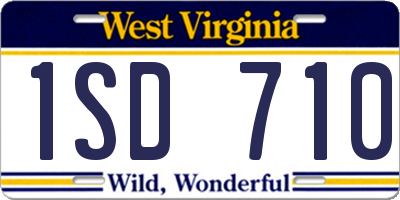 WV license plate 1SD710