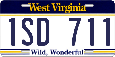 WV license plate 1SD711