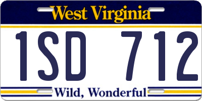 WV license plate 1SD712