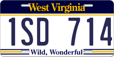 WV license plate 1SD714