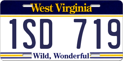 WV license plate 1SD719