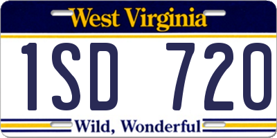 WV license plate 1SD720