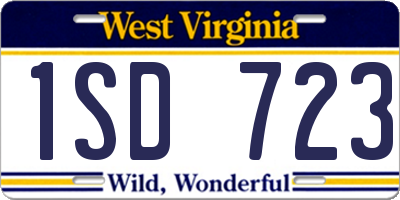 WV license plate 1SD723
