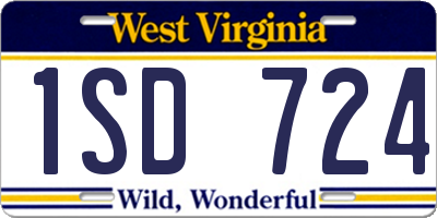 WV license plate 1SD724