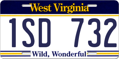 WV license plate 1SD732