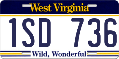 WV license plate 1SD736