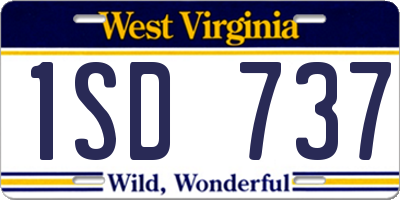 WV license plate 1SD737
