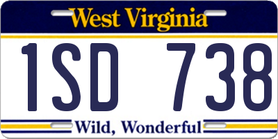WV license plate 1SD738