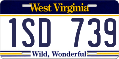WV license plate 1SD739