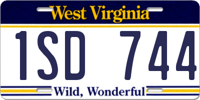 WV license plate 1SD744