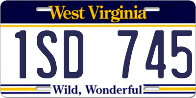 WV license plate 1SD745