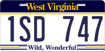 WV license plate 1SD747
