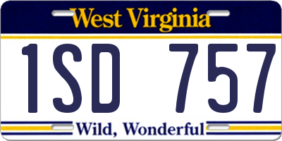 WV license plate 1SD757