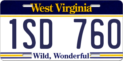 WV license plate 1SD760
