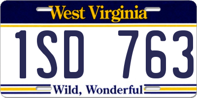 WV license plate 1SD763