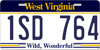WV license plate 1SD764
