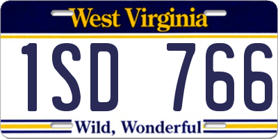 WV license plate 1SD766