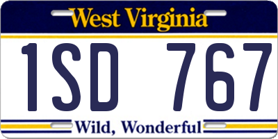 WV license plate 1SD767