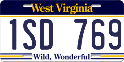 WV license plate 1SD769