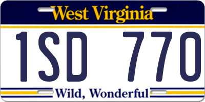WV license plate 1SD770
