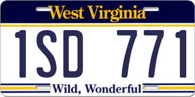 WV license plate 1SD771