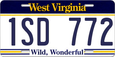 WV license plate 1SD772