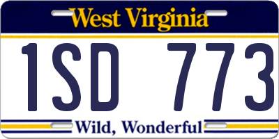 WV license plate 1SD773