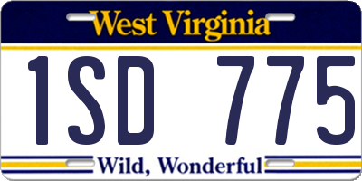 WV license plate 1SD775