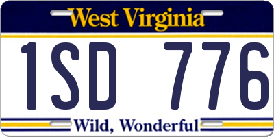WV license plate 1SD776