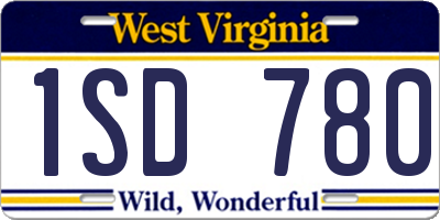 WV license plate 1SD780