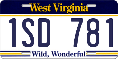 WV license plate 1SD781
