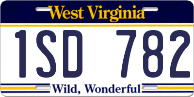 WV license plate 1SD782