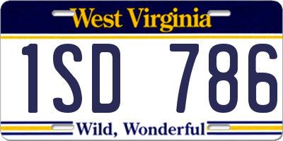WV license plate 1SD786