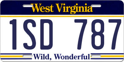 WV license plate 1SD787