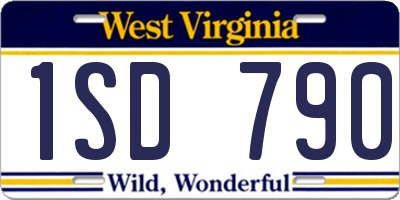 WV license plate 1SD790