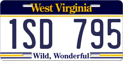 WV license plate 1SD795