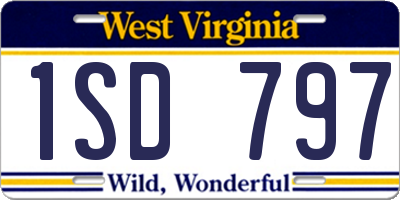 WV license plate 1SD797