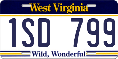 WV license plate 1SD799