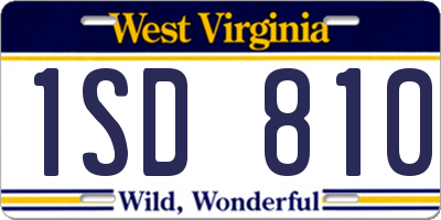 WV license plate 1SD810